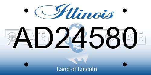 AD24580 Illinois License Plate