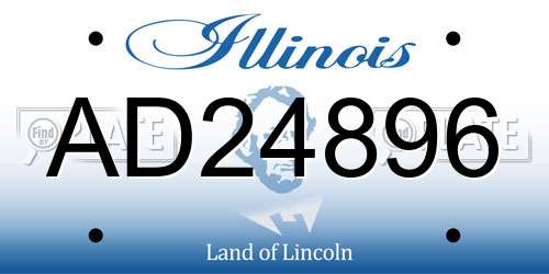 AD24896 Illinois License Plate