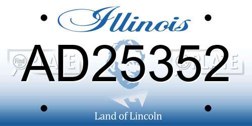 AD25352 Illinois License Plate