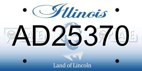 AD25370 Illinois License Plate