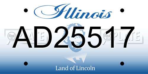 AD25517 Illinois License Plate