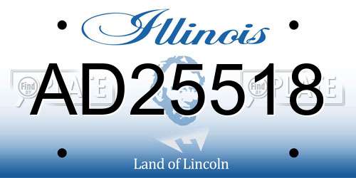 AD25518 Illinois License Plate