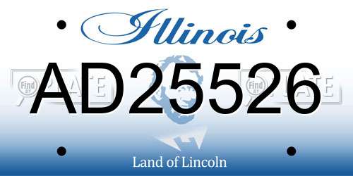 AD25526 Illinois License Plate