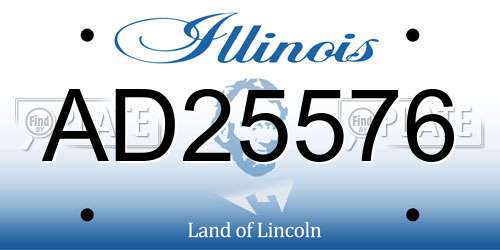 AD25576 Illinois License Plate