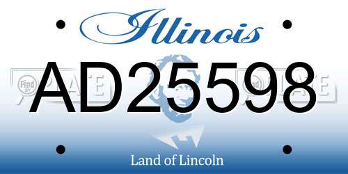 AD25598 Illinois License Plate