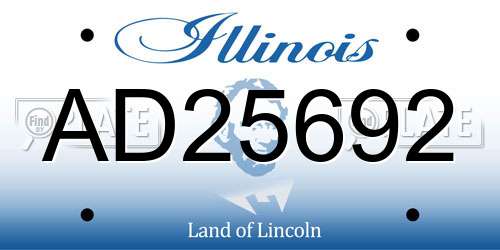AD25692 Illinois License Plate