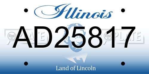 AD25817 Illinois License Plate