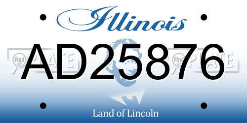 AD25876 Illinois License Plate