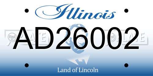 AD26002 Illinois License Plate