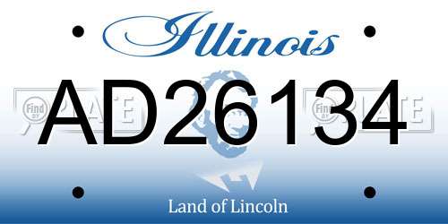 AD26134 Illinois License Plate