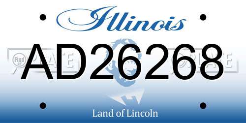 AD26268 Illinois License Plate