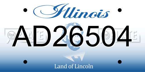 AD26504 Illinois License Plate
