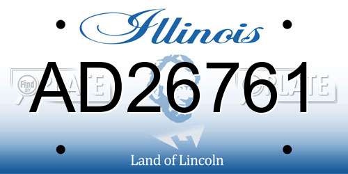 AD26761 Illinois License Plate