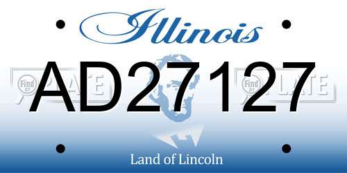 AD27127 Illinois License Plate