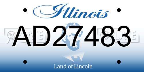 AD27483 Illinois License Plate