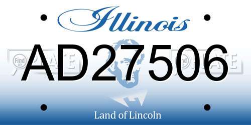 AD27506 Illinois License Plate