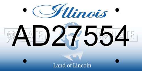 AD27554 Illinois License Plate
