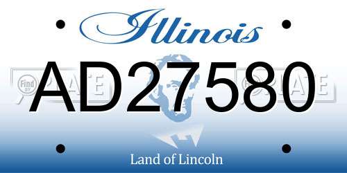 AD27580 Illinois License Plate