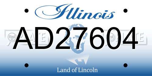 AD27604 Illinois License Plate