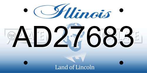 AD27683 Illinois License Plate