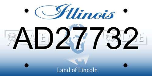 AD27732 Illinois License Plate