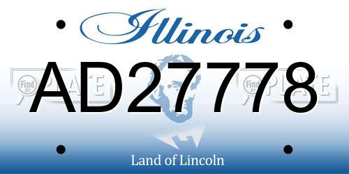 AD27778 Illinois License Plate