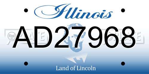 AD27968 Illinois License Plate