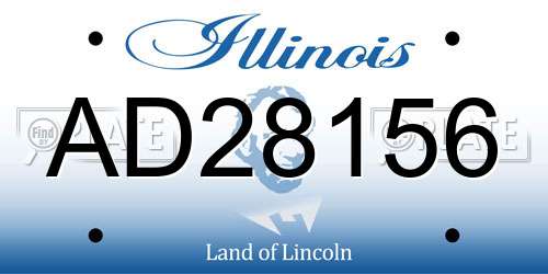 AD28156 Illinois License Plate