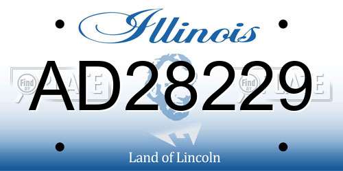 AD28229 Illinois License Plate