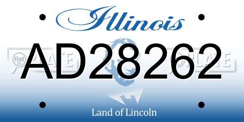 AD28262 Illinois License Plate