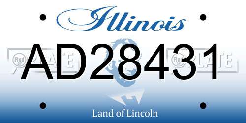 AD28431 Illinois License Plate