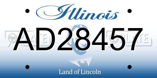 AD28457 Illinois License Plate