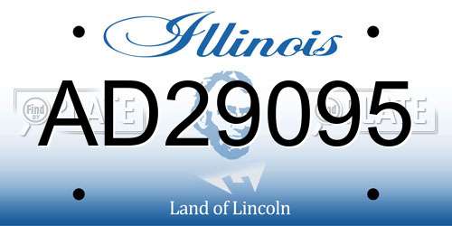 AD29095 Illinois License Plate