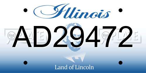 AD29472 Illinois License Plate