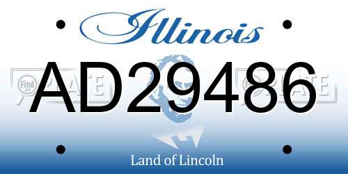AD29486 Illinois License Plate