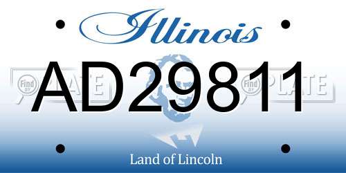 AD29811 Illinois License Plate