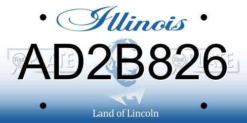AD2B826 Illinois License Plate