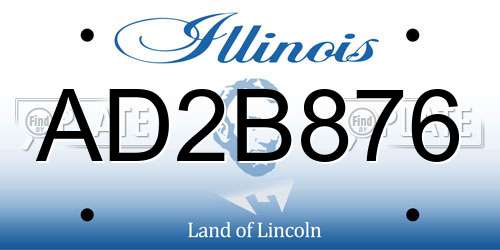 AD2B876 Illinois License Plate