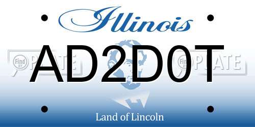 AD2D0T Illinois License Plate
