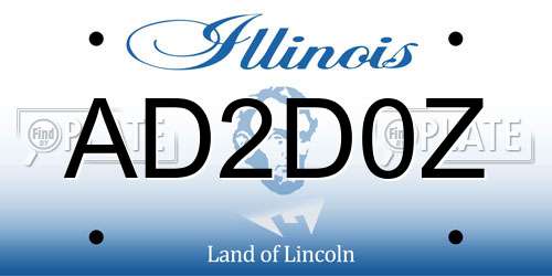 AD2D0Z Illinois License Plate