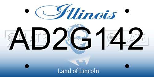 AD2G142 Illinois License Plate