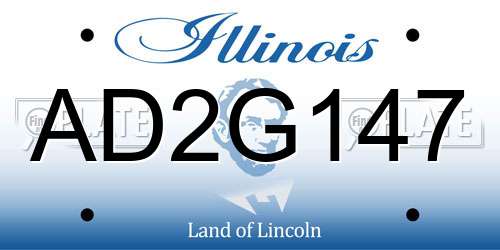 AD2G147 Illinois License Plate