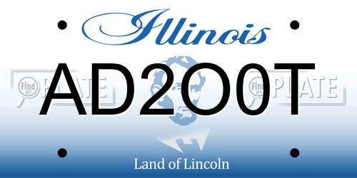 AD2O0T Illinois License Plate