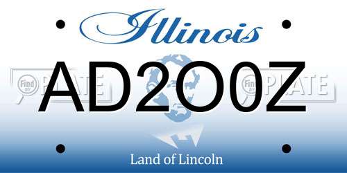 AD2O0Z Illinois License Plate