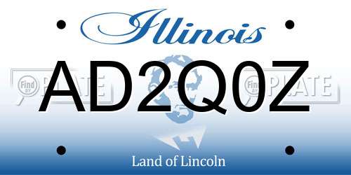 AD2Q0Z Illinois License Plate