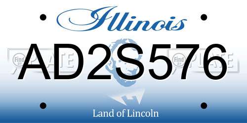 AD2S576 Illinois License Plate