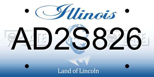 AD2S826 Illinois License Plate
