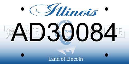 AD30084 Illinois License Plate