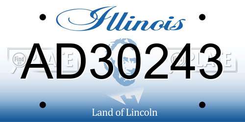 AD30243 Illinois License Plate