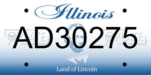 AD30275 Illinois License Plate